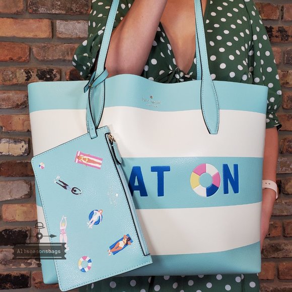 kate spade Bags Kate Spade Splash Poolside Reversible Tote Zip